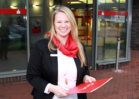 Sara Deckers ist die neue Leiterin der Sparkassen-Geschäftsstelle in Utfort.