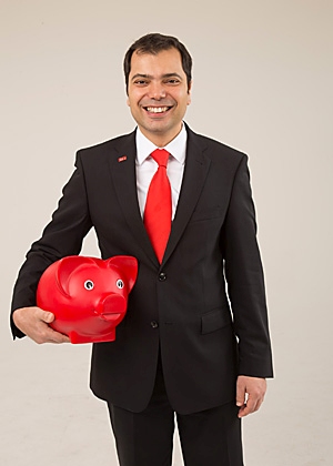 Giovanni Malaponti mit Sparschwein 1015 Oben