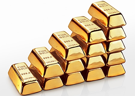 Anlagemarkt Ansteigender Goldstapel 0818