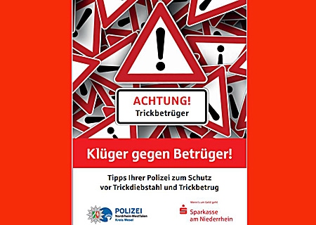 Die Broschüre „Klüger gegen Betrüger“ liegt in allen Geschäftsstellen der Sparkasse sowie in den Dienststellen der Polizei in Moers, Neukirchen-Vluyn, Rheinberg und Xanten sowie in Alpen und Sonsbeck gratis aus. Zudem steht sie als kostenloser Download zur Verfügung.