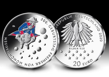 Die Bundesbank verschiebt die Ausgabe der 20-Euro-Sammlermünze „300. Geburtstag Freiherr von Münchhausen“ auf unbestimmte Zeit.