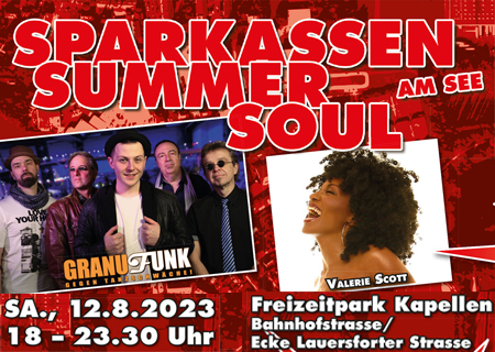 Sparkassen-Summer-Soul am Samstag, 12. August, ab 18 Uhr im Freizeitpark von Moers-Kapellen.