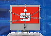 PC mit Kette geschuetzt 